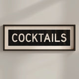 Framed Cocktails Bus Scroll Sign