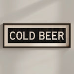 Framed Cold Beer Bus Scroll Sign - Tejas Country Club