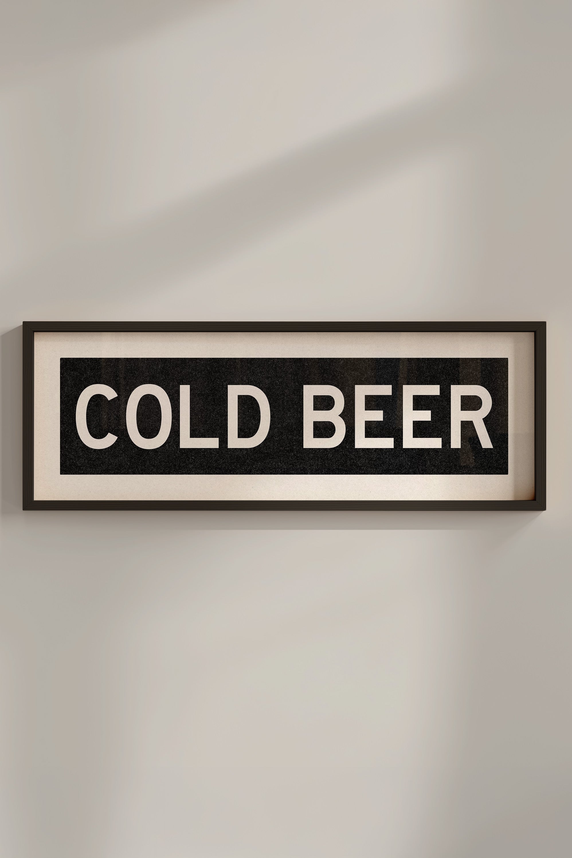Framed Cold Beer Bus Scroll Sign - Tejas Country Club
