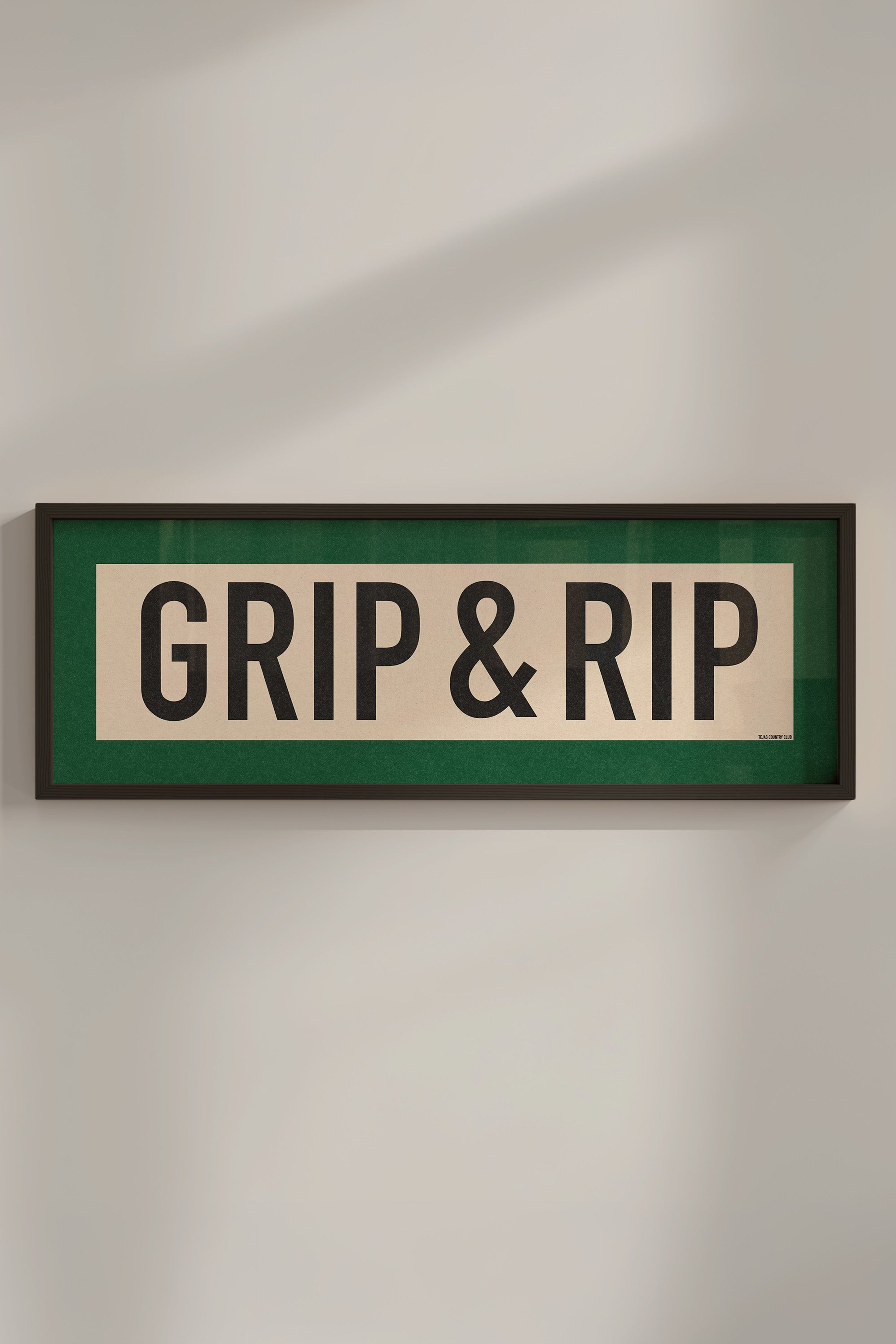 Framed Grip and Rip Golf Art Scroll Sign - Tejas Country Club