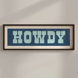 Framed HOWDY Sign Blue & Aqua Art Print - Tejas Country Club