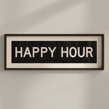 Framed Happy Hour Bus Scroll Sign - Tejas Country Club
