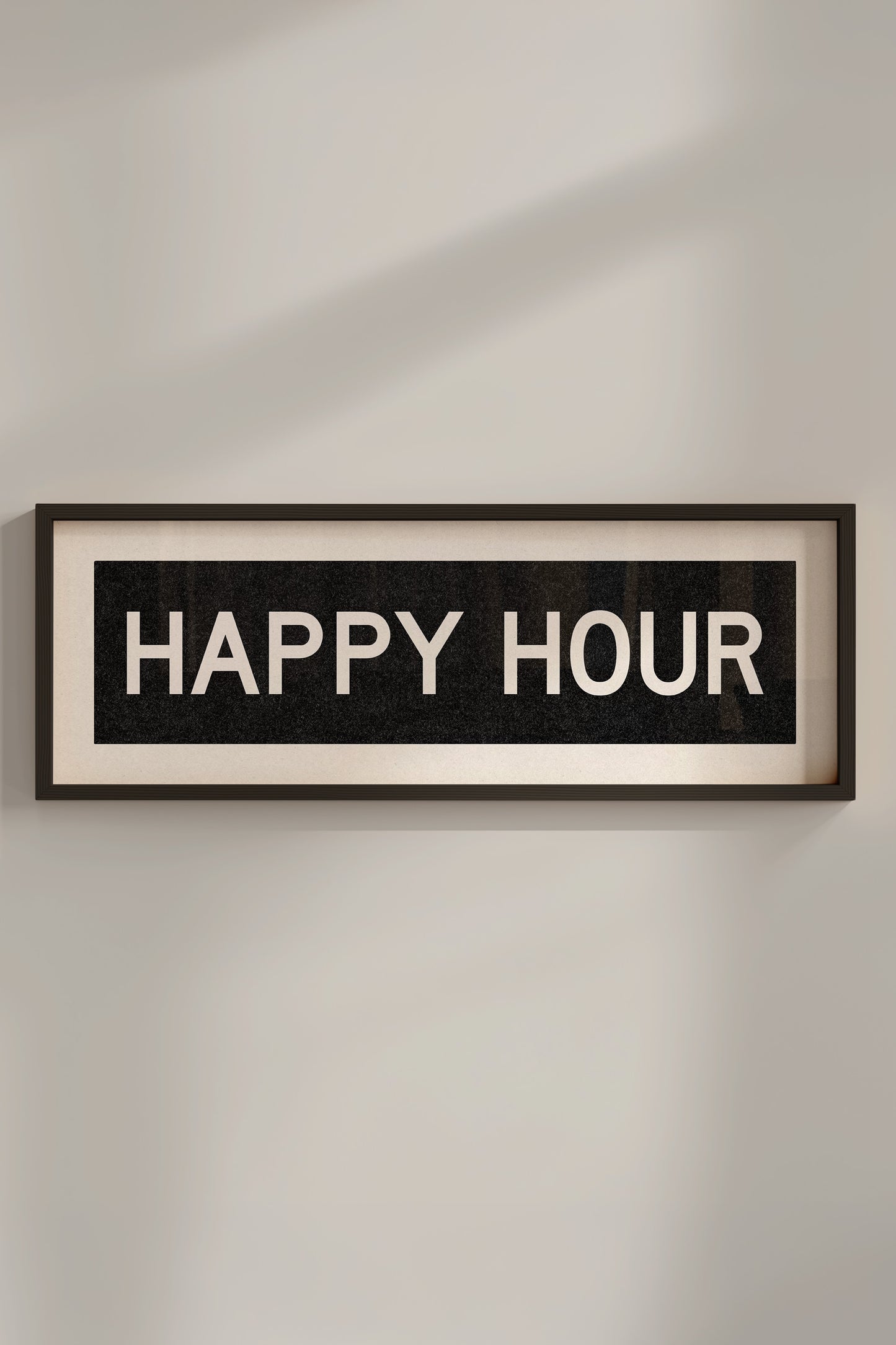 Framed Happy Hour Bus Scroll Sign