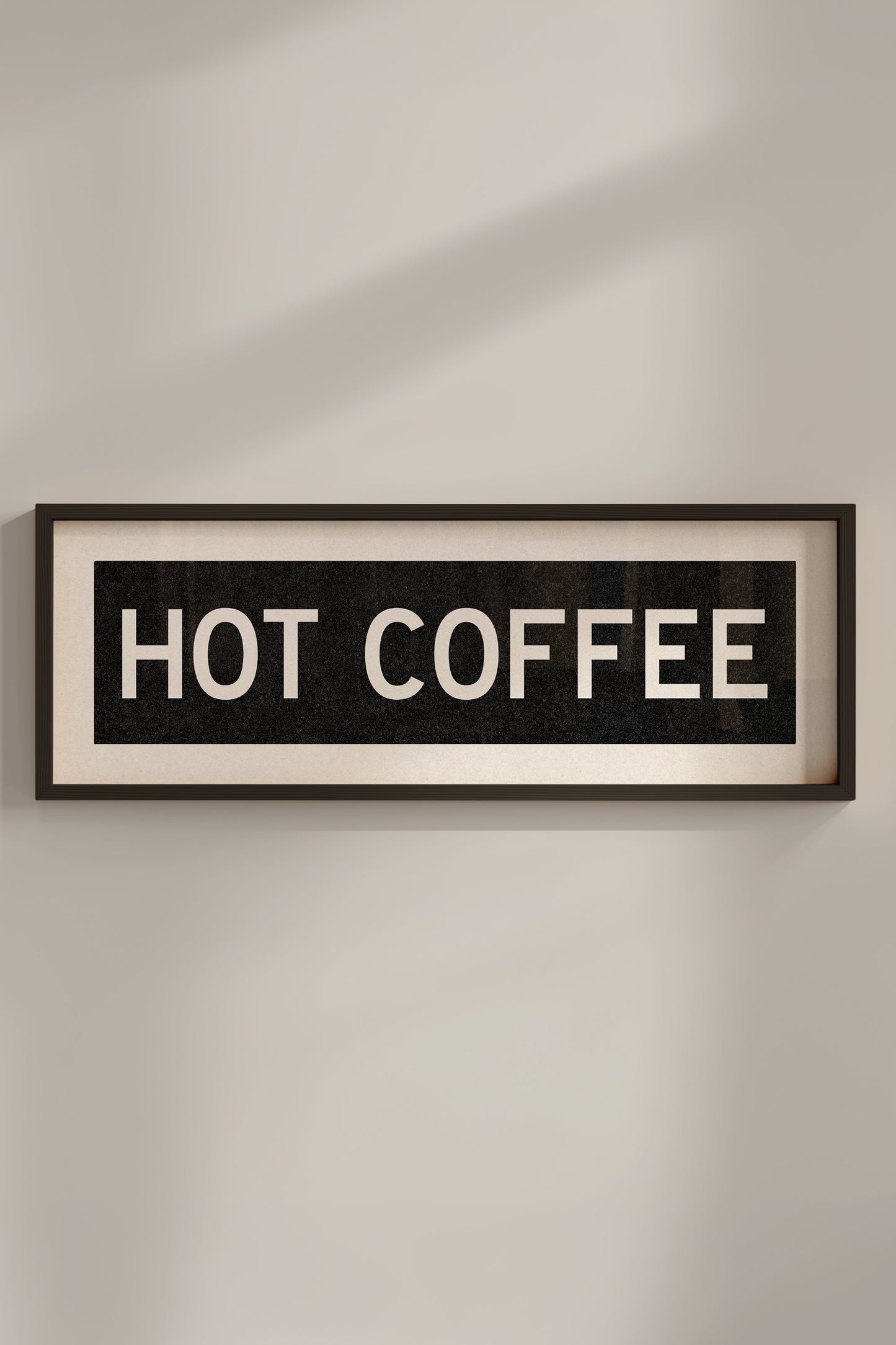 Framed Hot Coffee Bus Scroll Sign
