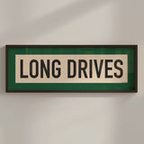 Framed Long Drives Golf Art Scroll Sign - Tejas Country Club