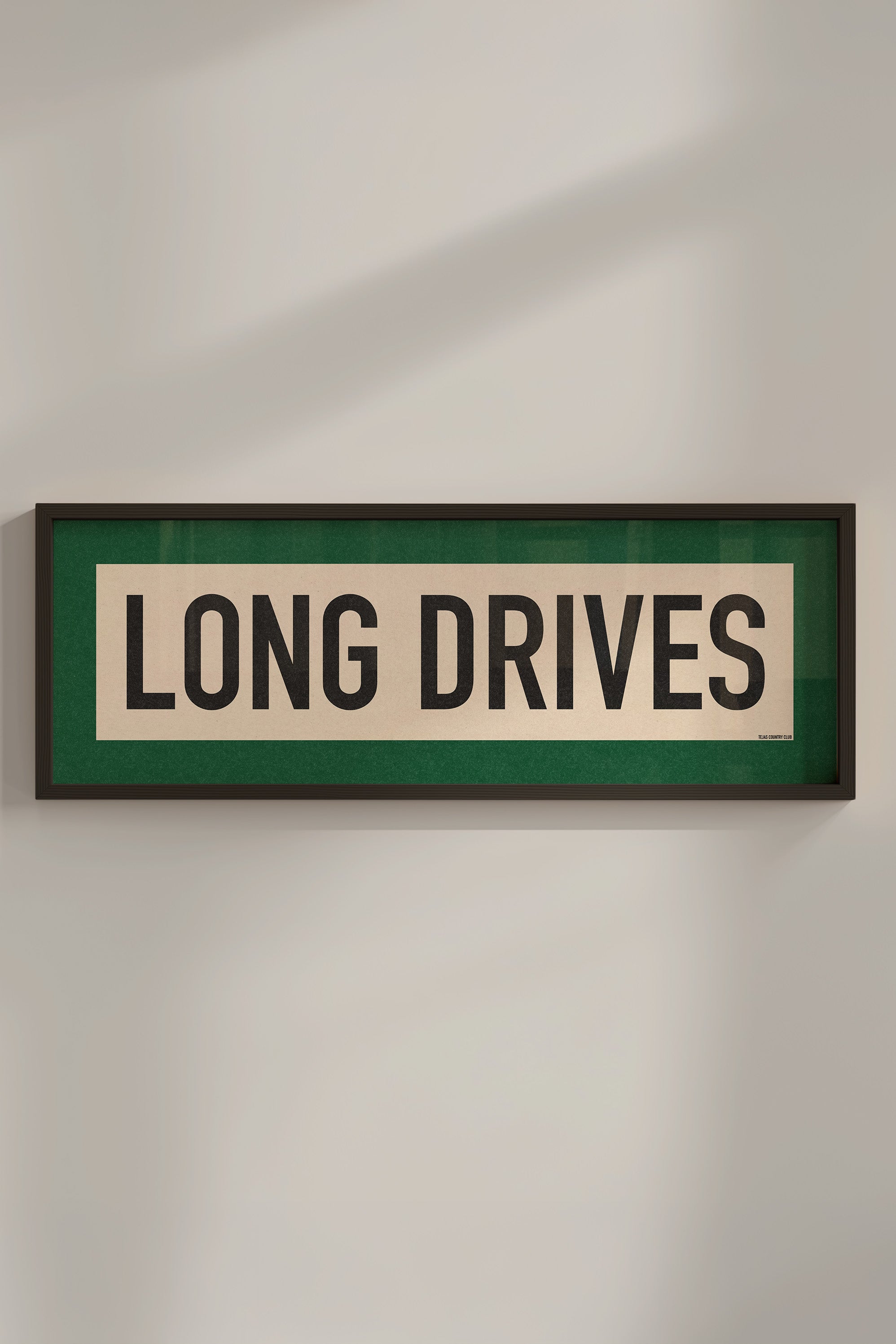 Framed Long Drives Golf Art Scroll Sign - Tejas Country Club