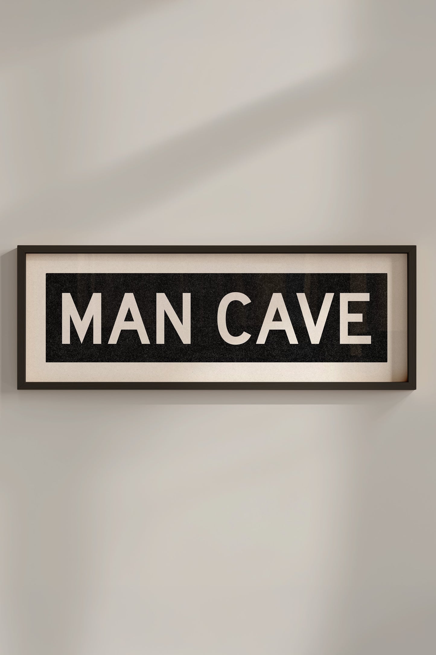 Framed Man Cave Bus Scroll Sign