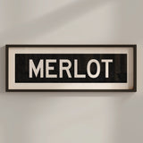 Framed Merlot Bus Scroll Sign