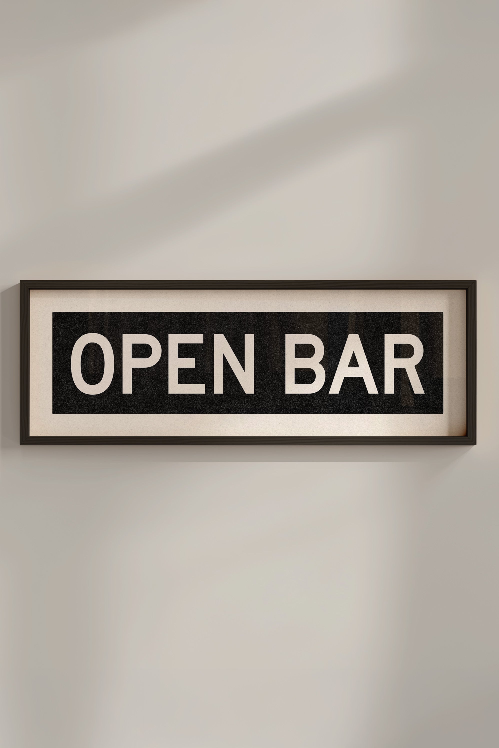 Framed Open Bar Bus Scroll Sign - Tejas Country Club