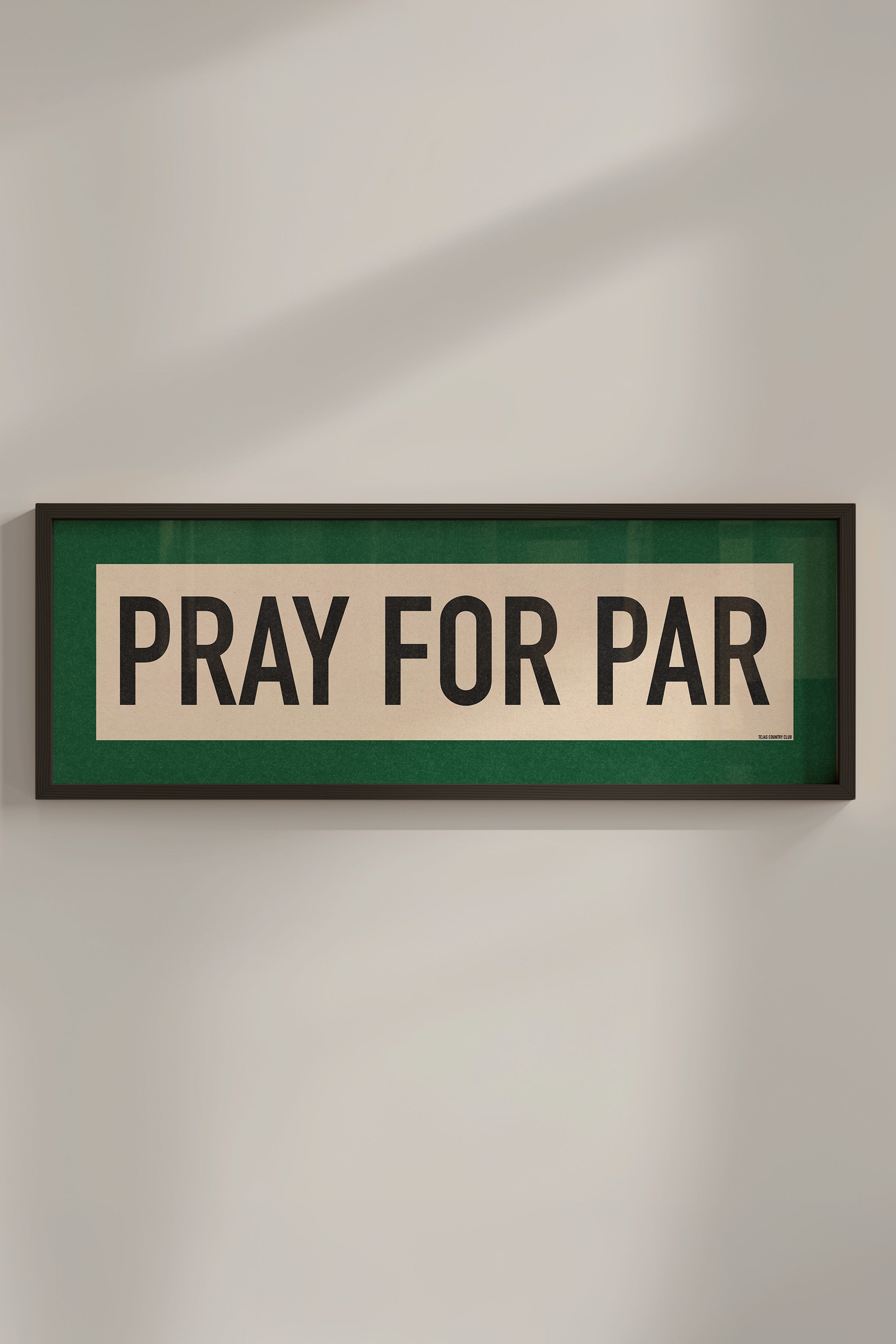 Framed Pray For Par Golf Art Scroll Sign - Tejas Country Club