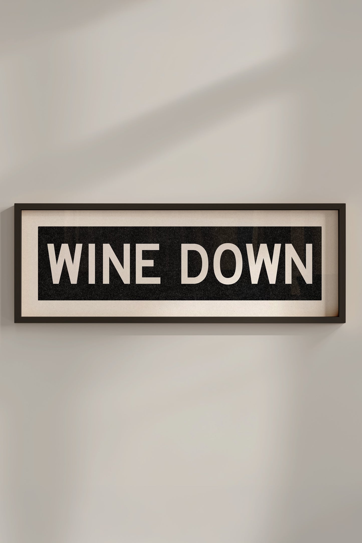 Framed Wine Down Bus Scroll Sign