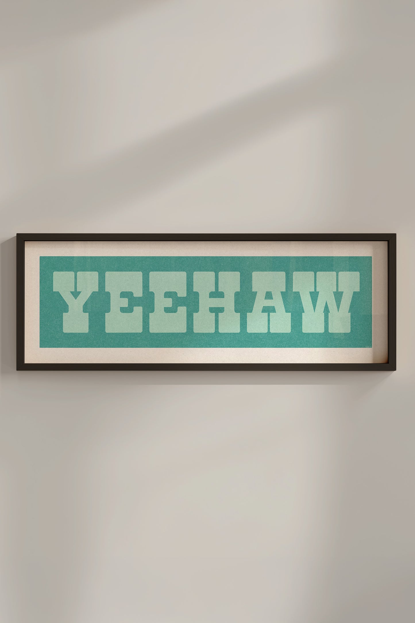 Framed YEEHAW Sign Turquoise & Mint Art Print