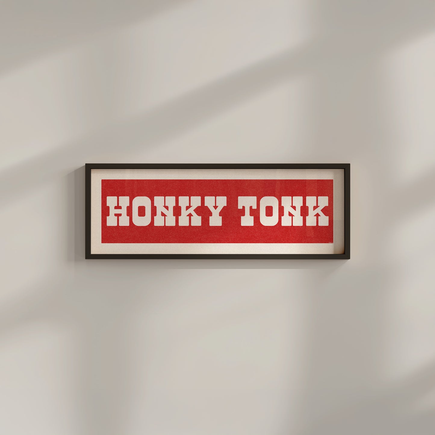 Framed HONKY TONK Sign Red & White Art Print