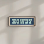Framed HOWDY Sign Blue & Aqua Art Print - Tejas Country Club