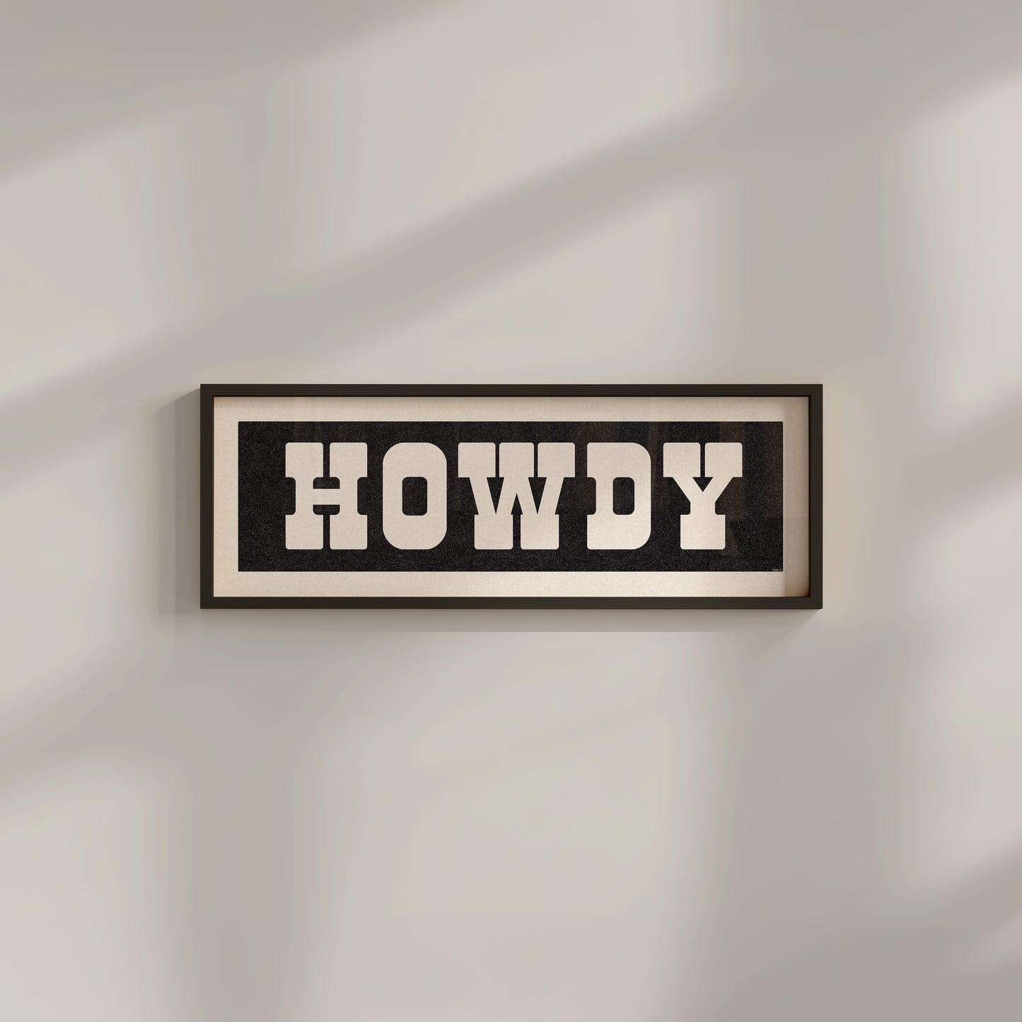Framed HOWDY Sign Black & White Art Print