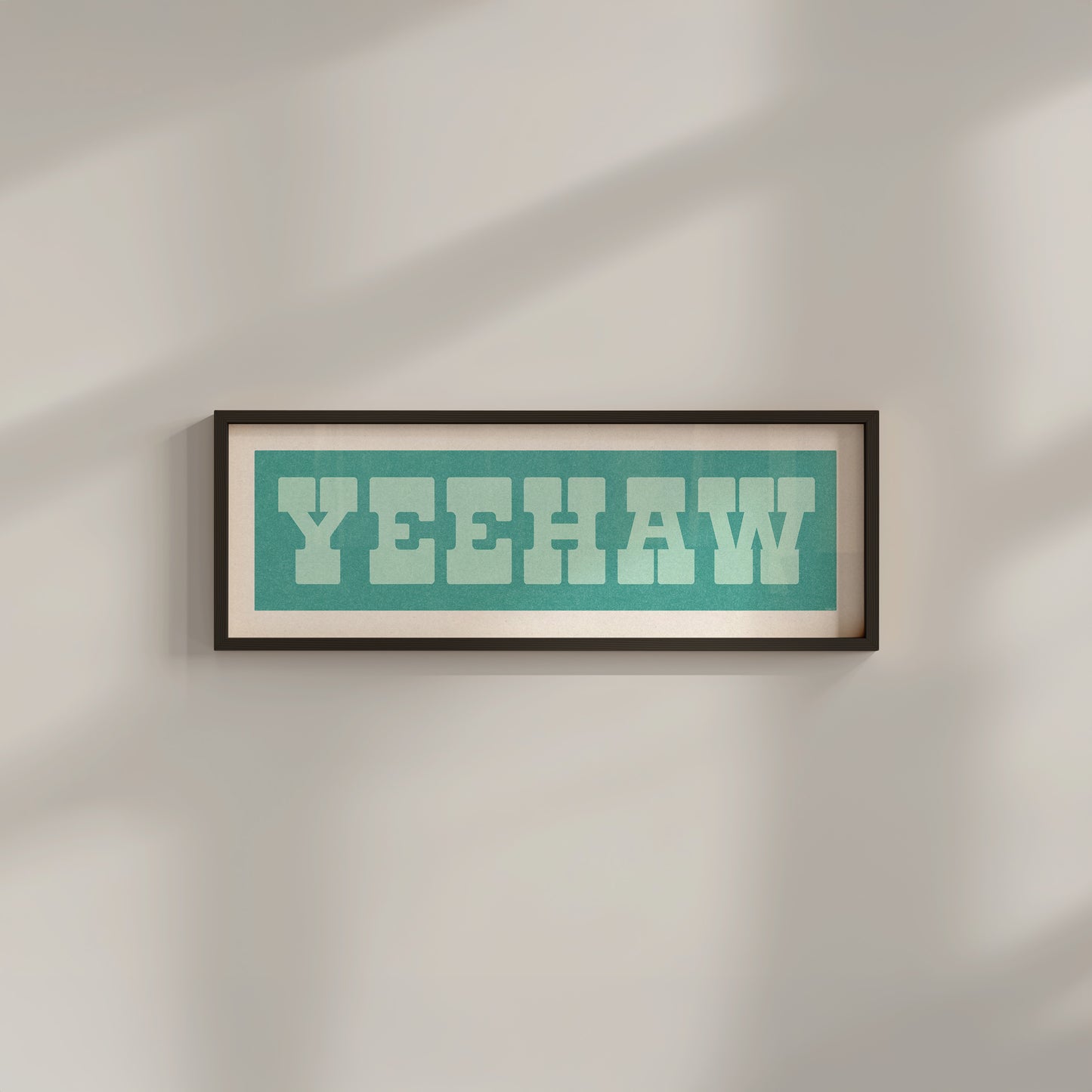 Framed YEEHAW Sign Turquoise & Mint Art Print