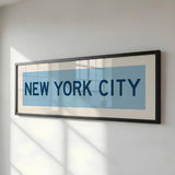 Framed New York City Columbia Blue and Navy Bus Scroll - Tejas Country Club