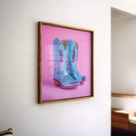 Disco Ball Blue Cowboy Boot Print - Tejas Country Club