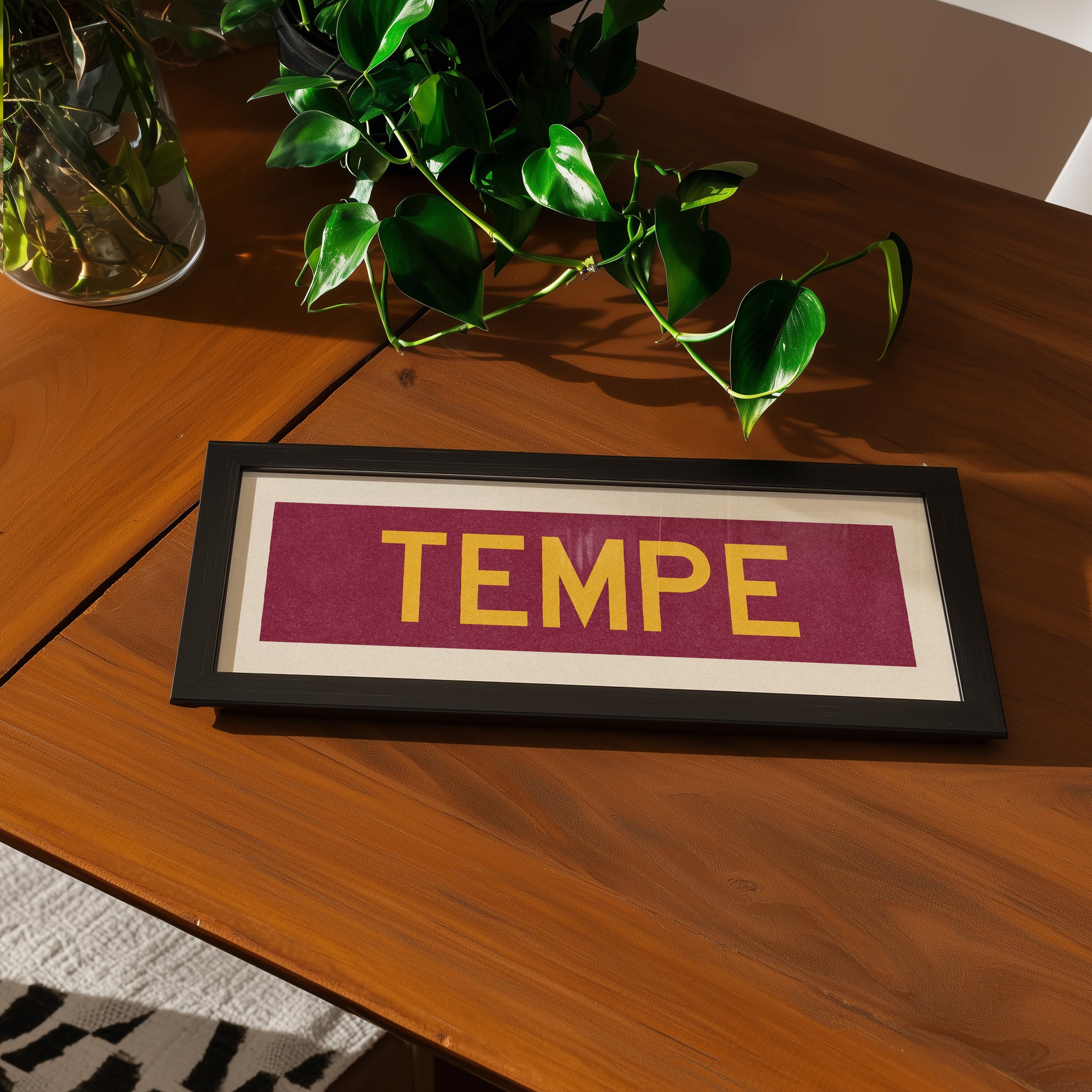 Framed Tempe Maroon Bus Scroll - Tejas Country Club