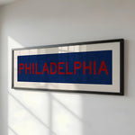 Framed Philadelphia Blue and Red Bus Scroll - Tejas Country Club