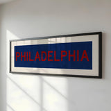 Framed Philadelphia Blue and Red Bus Scroll - Tejas Country Club