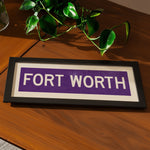 Framed Fort Worth Purple Bus Scroll - Tejas Country Club
