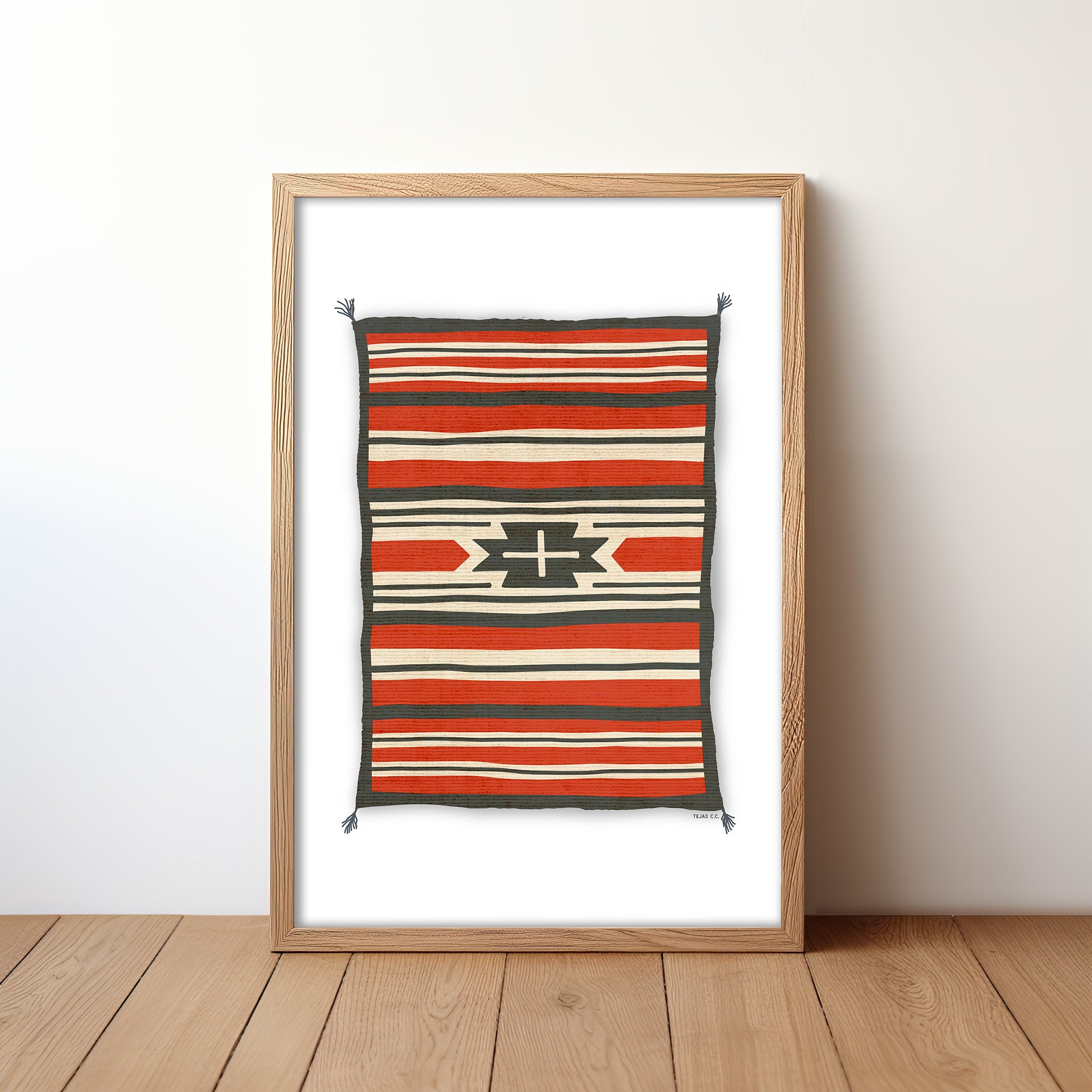 Southwestern Native Style Stripes Rug Art Print #1 - Tejas Country Club