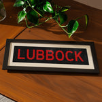 Framed Lubbock Red and Black Bus Scroll - Tejas Country Club