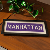 Framed Manhattan Purple Bus Scroll - Tejas Country Club