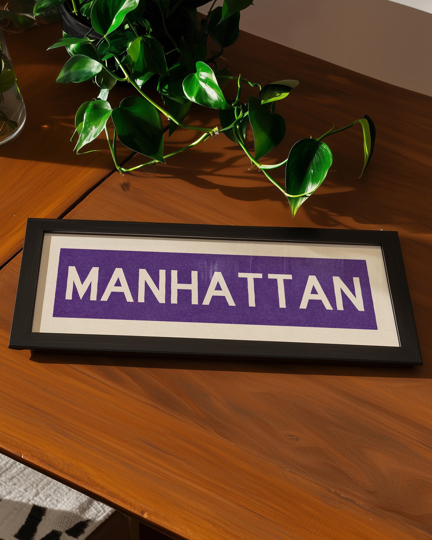 Framed Manhattan Purple Bus Scroll - Tejas Country Club