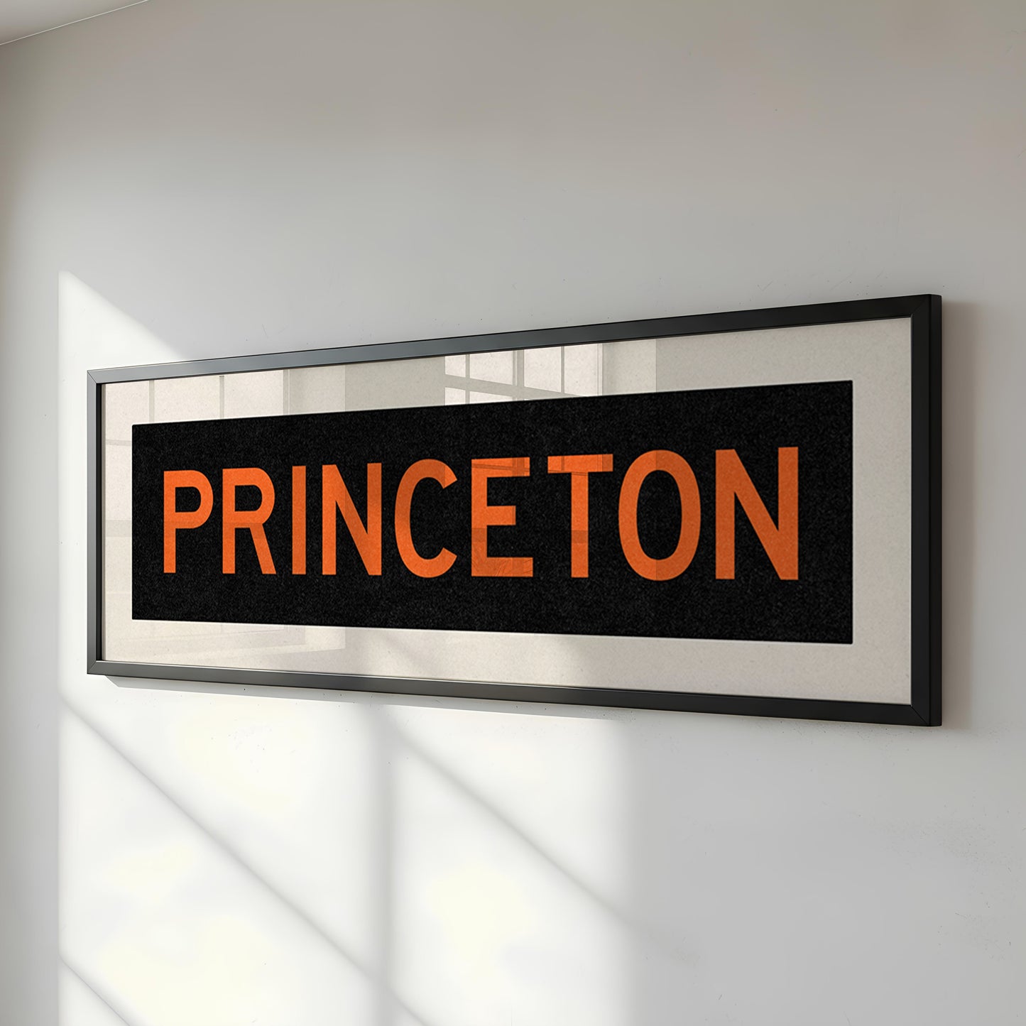 Framed Princeton Black and Orange Bus Scroll