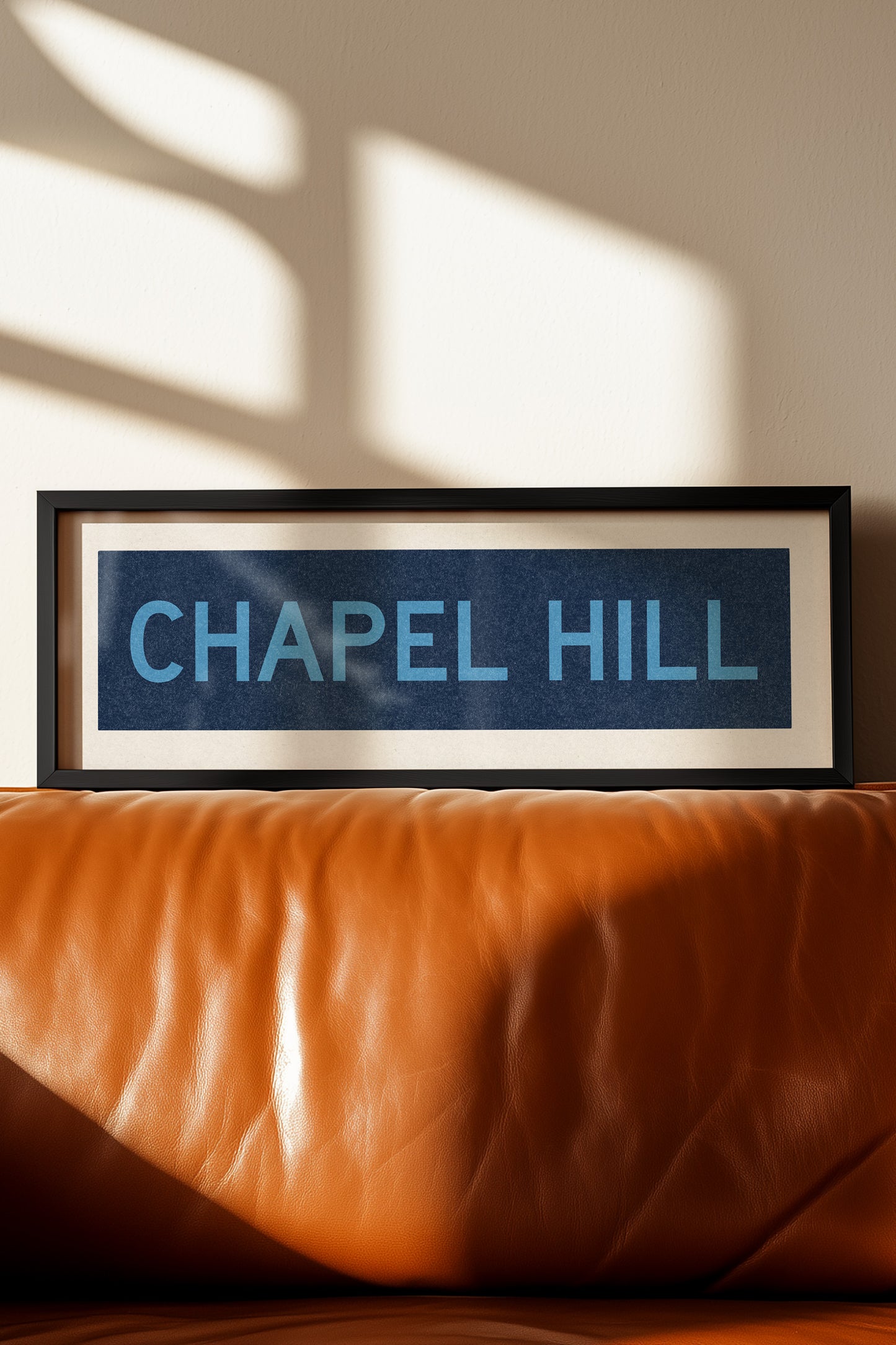 Framed Chapel Hill Blue Bus Scroll