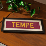 Framed Tempe Maroon Bus Scroll - Tejas Country Club