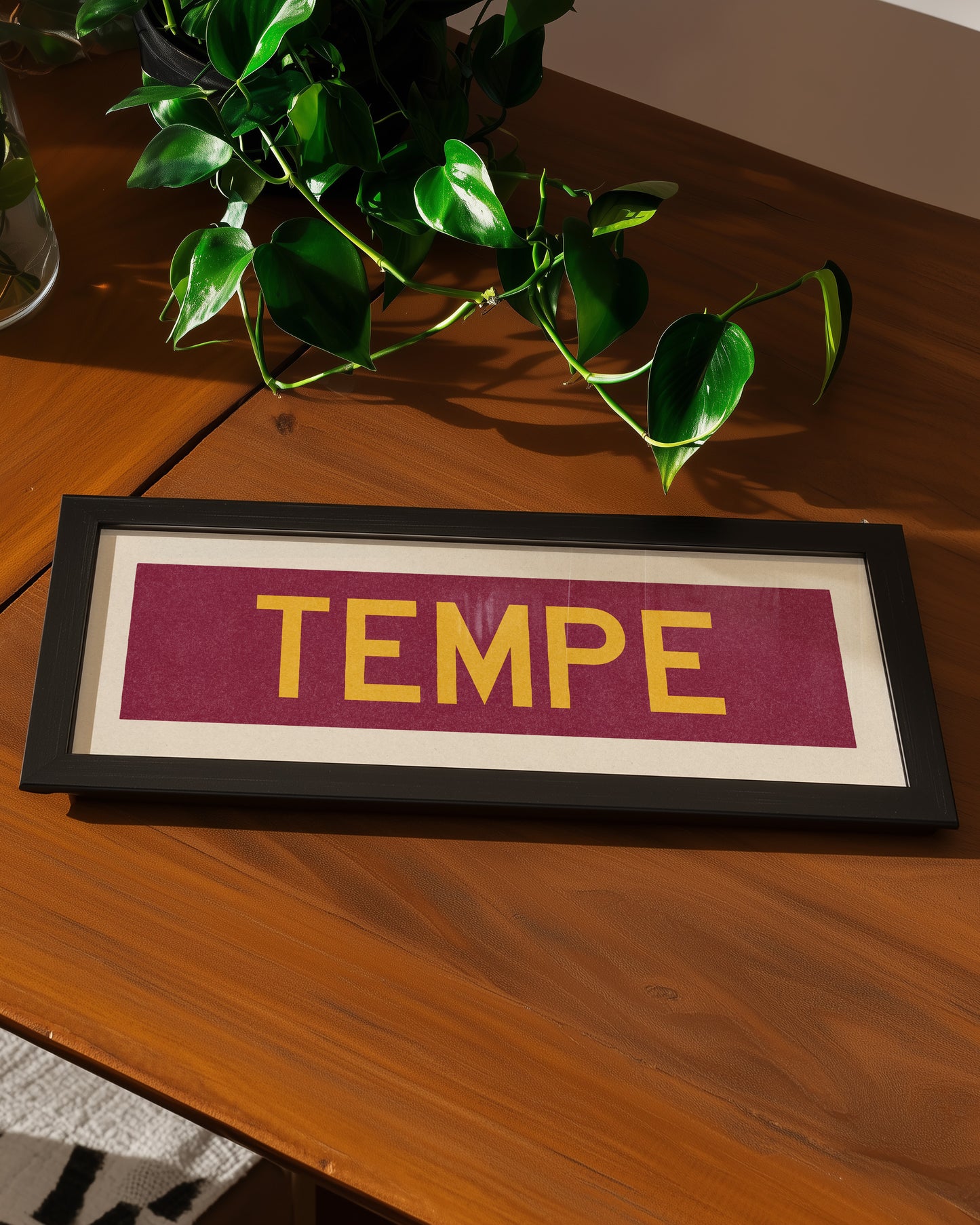Framed Tempe Maroon Bus Scroll - Tejas Country Club