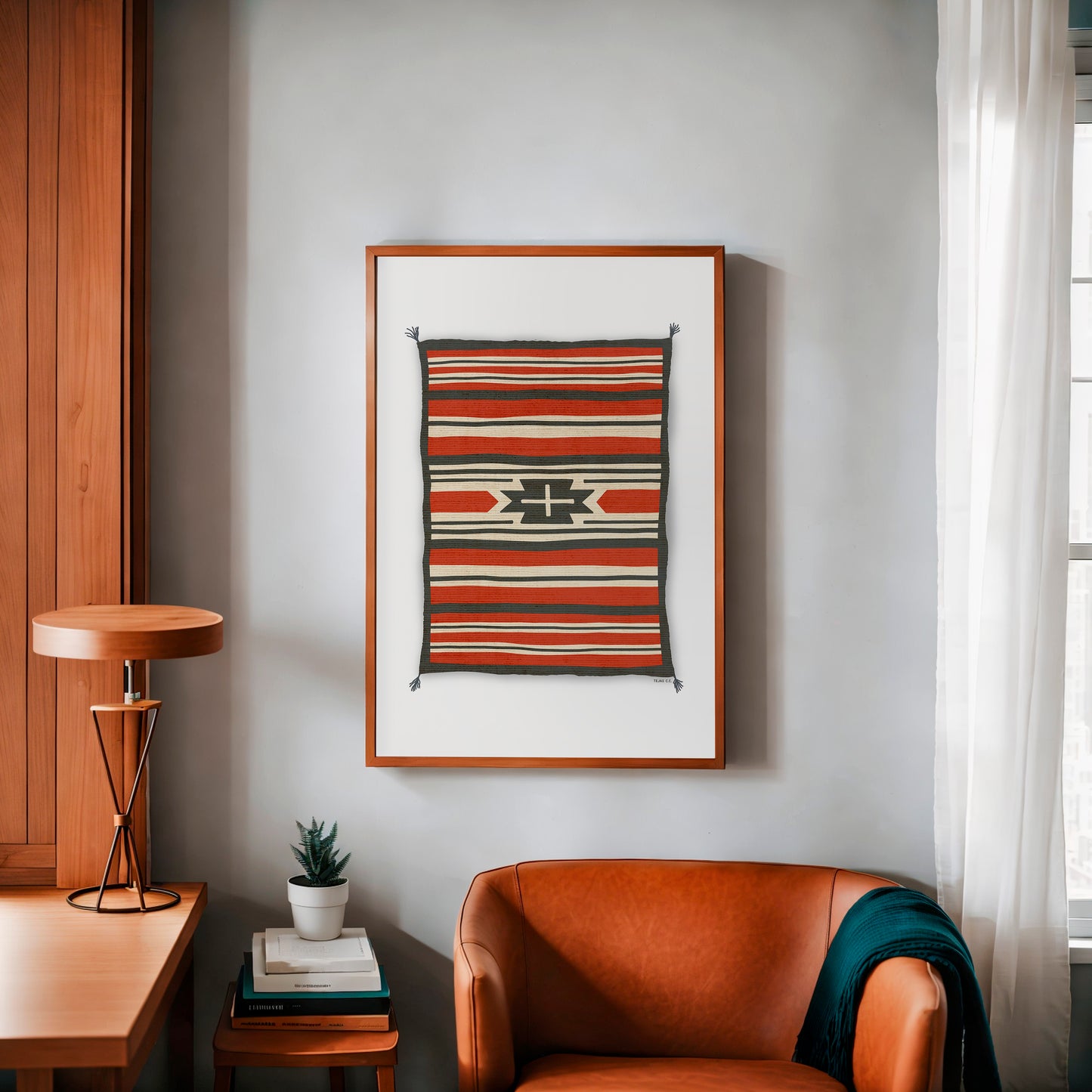 Southwestern Native Style Stripes Rug Art Print #1