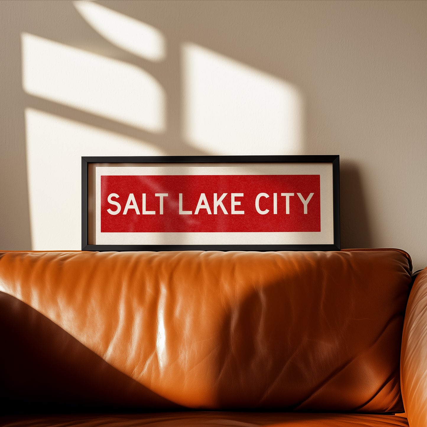 Framed Salt Lake City Red Bus Scroll