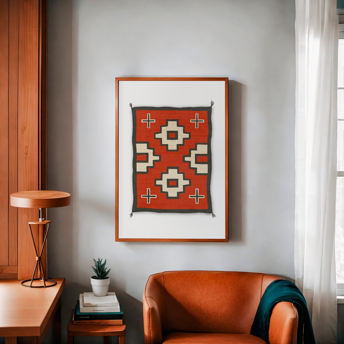 Southwestern Native Style Crosses Rug Art Print