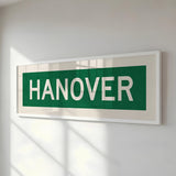 Framed Hanover Green and White Bus Scroll - Tejas Country Club