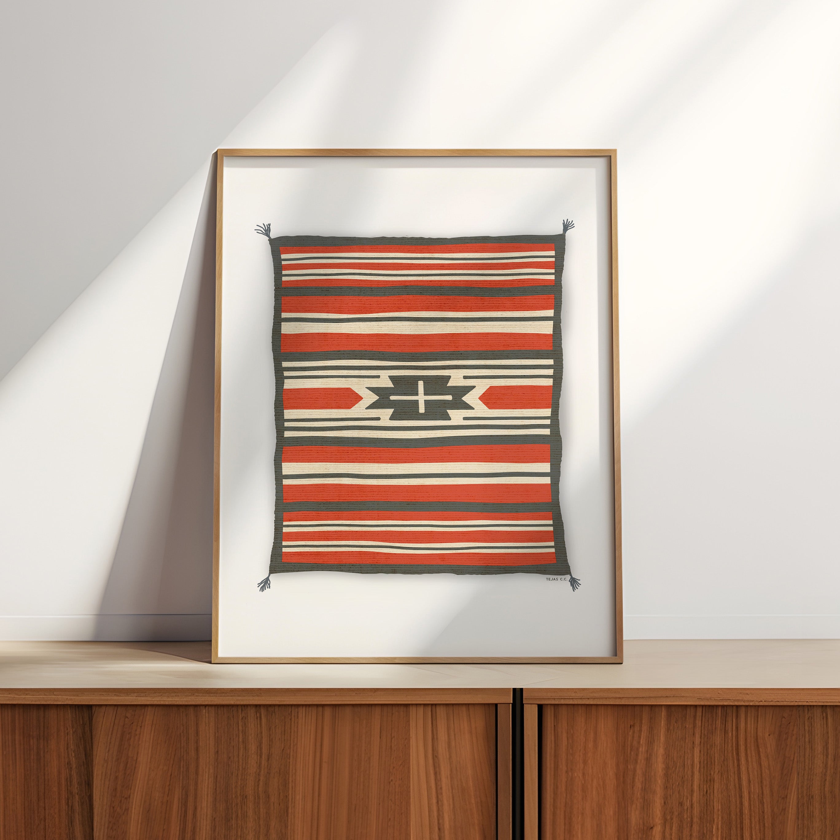 Southwestern Native Style Stripes Rug Art Print #1 - Tejas Country Club