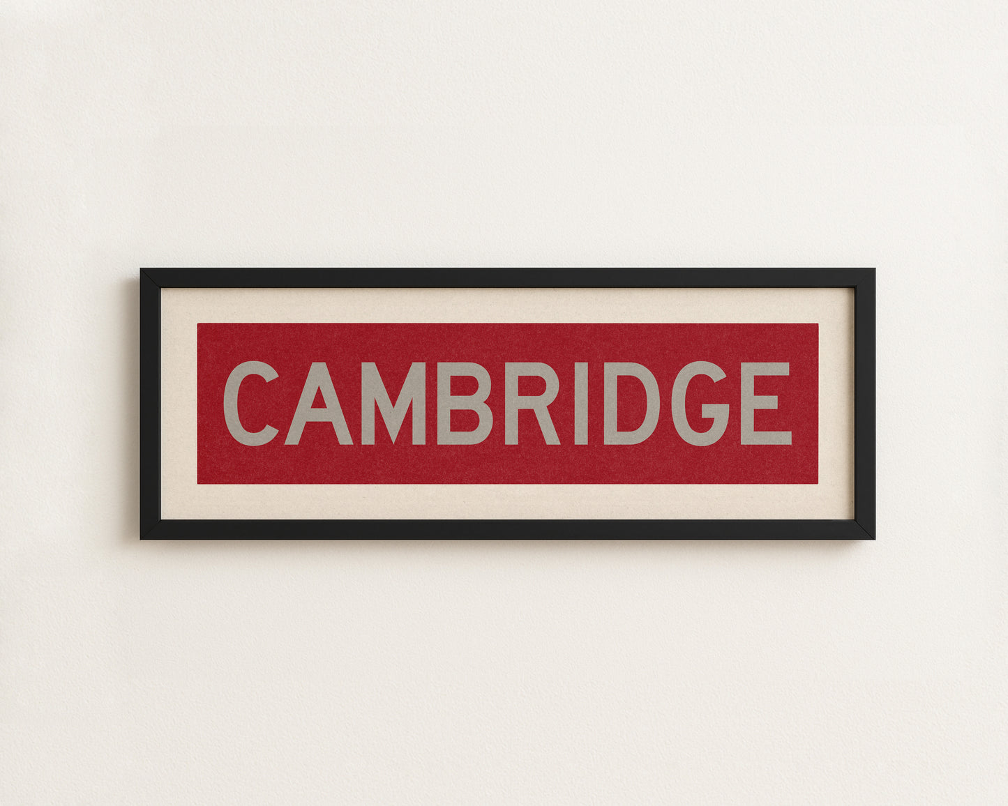 Framed Cambridge Crimson and Gray Bus Scroll