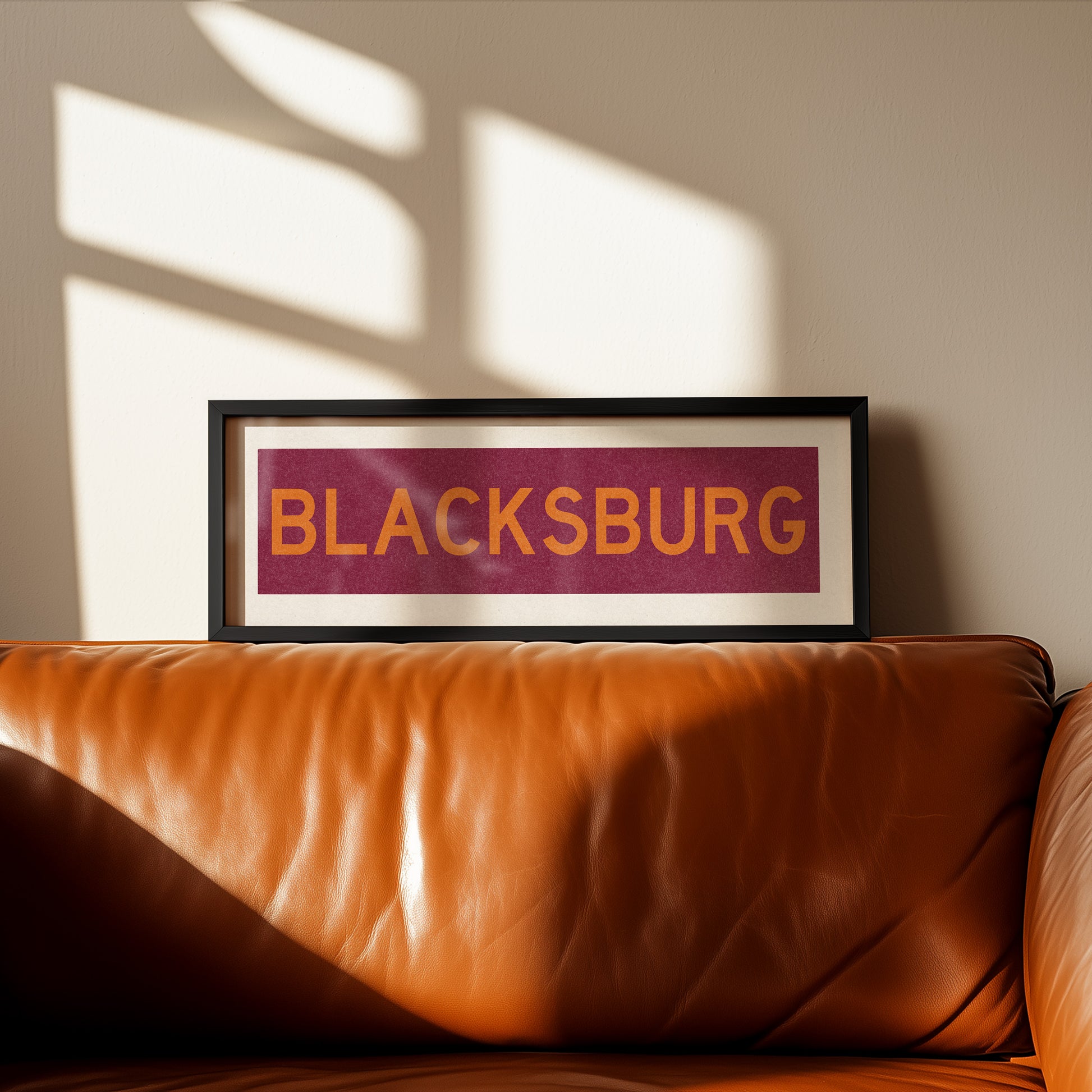 Framed Blacksburg Maroon Bus Scroll - Tejas Country Club