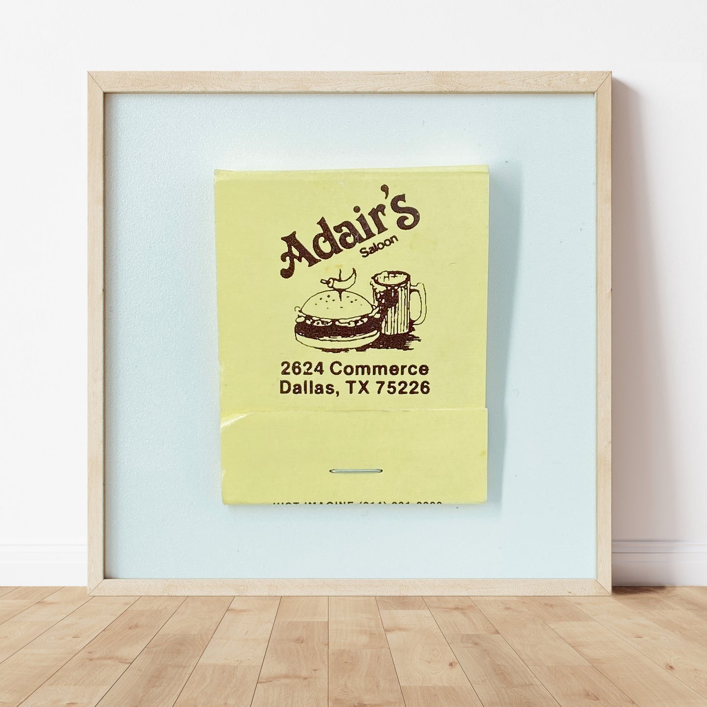 Adair's Saloon Dallas Texas Matchbook Photography Print