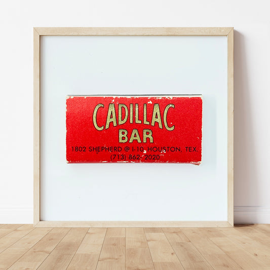 Cadillac Bar Houston Texas Matchbook Photography Print