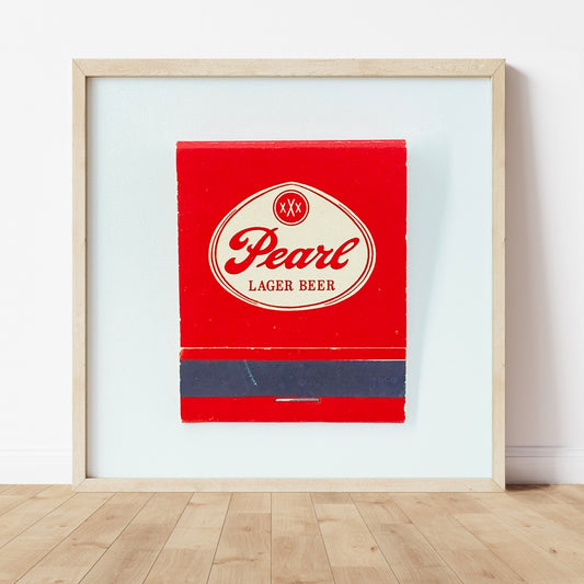 Pearl Beer Red Oval Logo Matchbook Photography Print