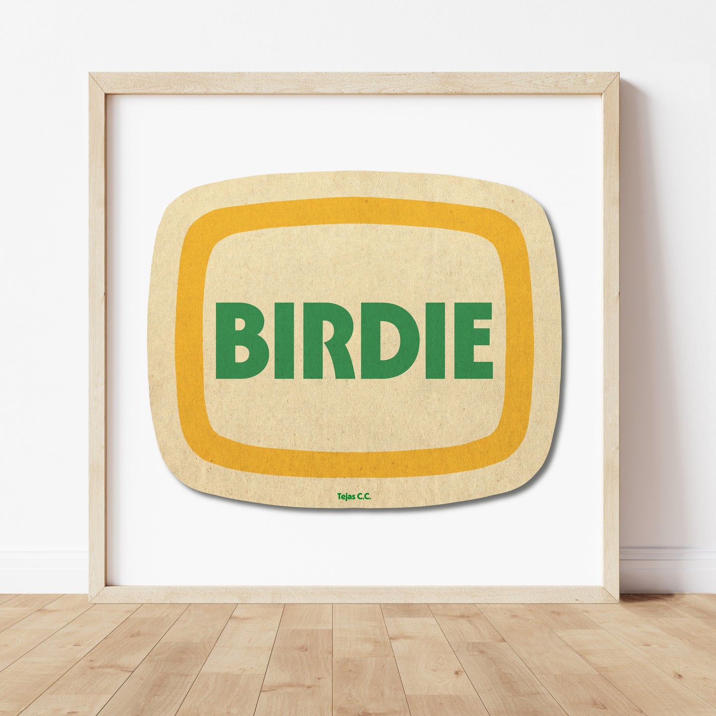 Retro Birdie Golf Coaster Art Print