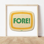 Retro Fore! Golf Coaster Art Print - Tejas Country Club