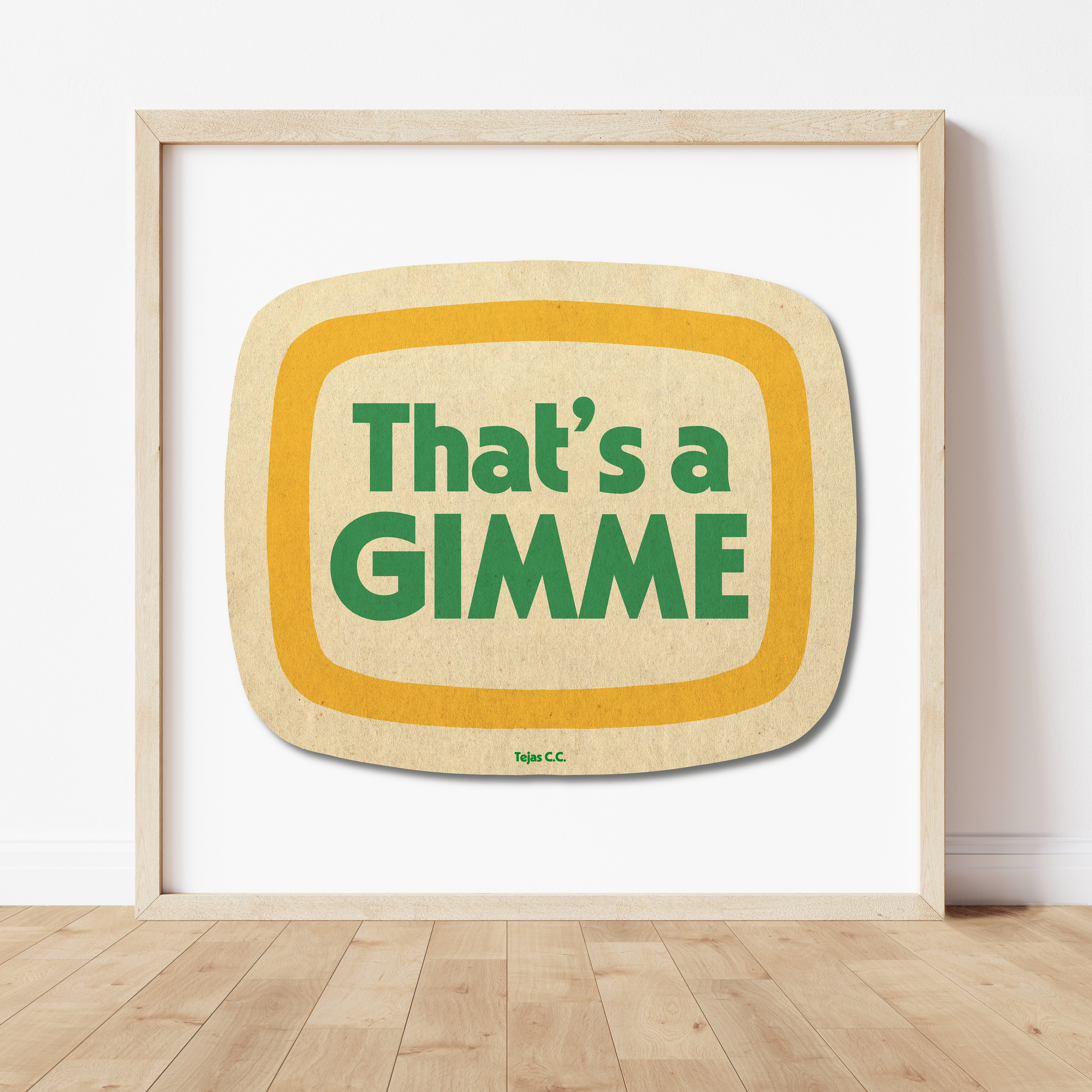Retro That's A Gimme Golf Coaster Art Print - Tejas Country Club