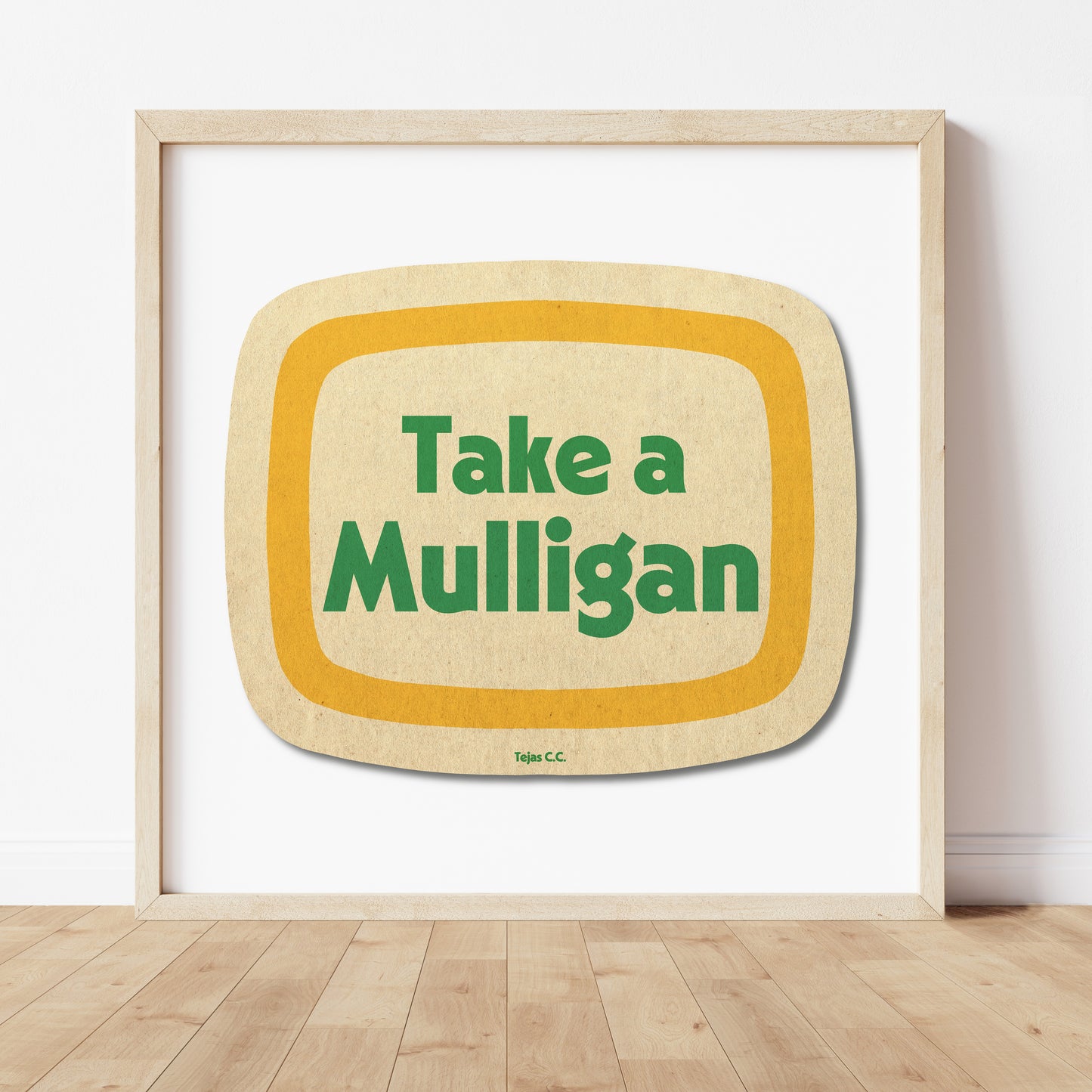 Retro Take A Mulligan Golf Coaster Art Print