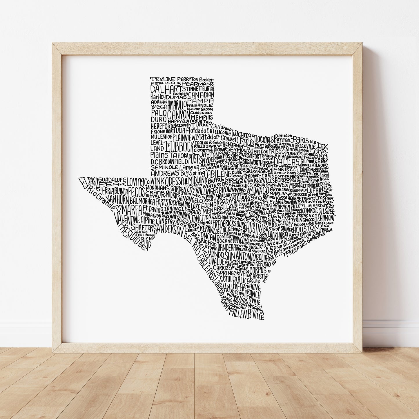 Texas Towns Home Decor Art Print