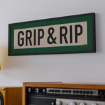 Framed Grip and Rip Golf Art Scroll Sign - Tejas Country Club